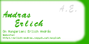 andras erlich business card